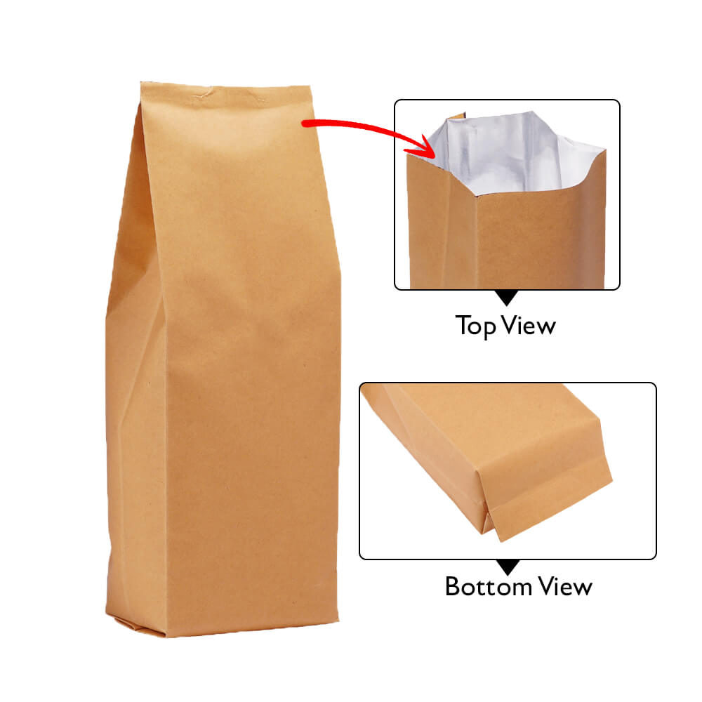 Brown Paper Side Gusset Bags No Zipper